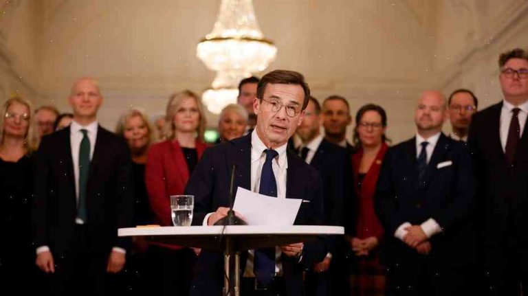Prime Minister Stefan Lofven announces new centre-right coalition